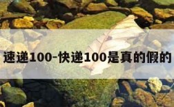 速递100-快递100是真的假的